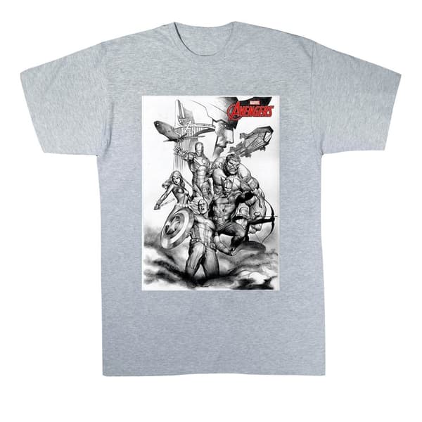Marvel Girls Avengers Assemble Team Sketch Cotton T-Shirt