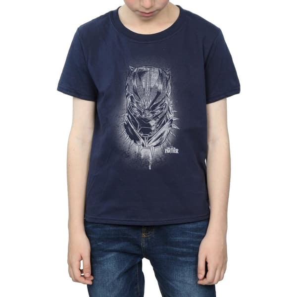 Marvel Boys Black Panther Spray Headshot T-Shirt