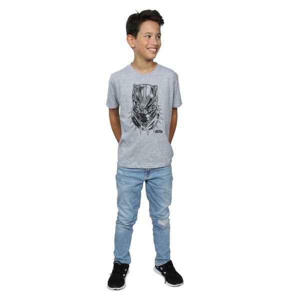 Marvel Boys Black Panther Spray Headshot T-Shirt