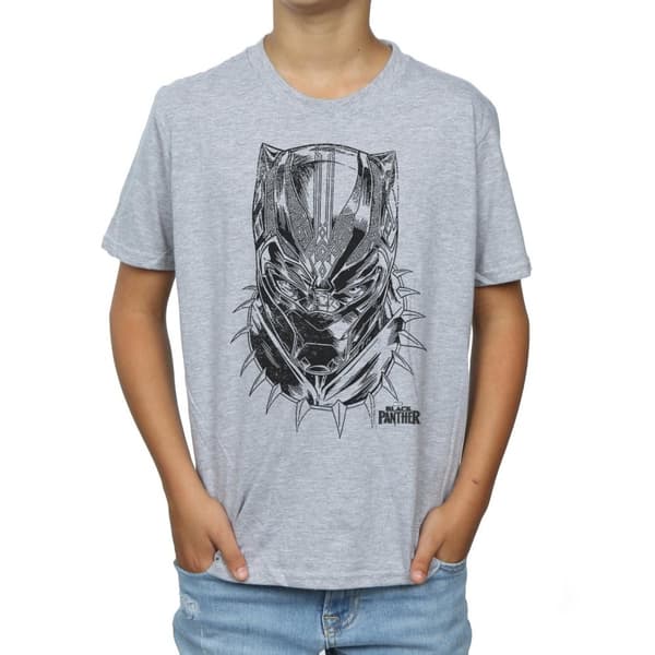 Marvel Boys Black Panther Spray Headshot T-Shirt