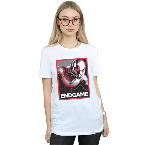Marvel Womens/Ladies Avengers Endgame Ant-Man Poster Cotton Boyfriend T-Shirt