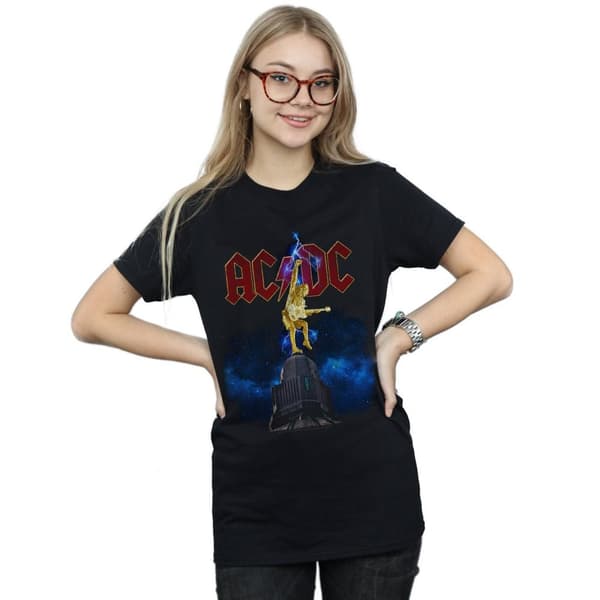 AC/DC Dam/Tjej - Stiff Upper Lip - Blixten - Boyfriend-t-shirt i bomull