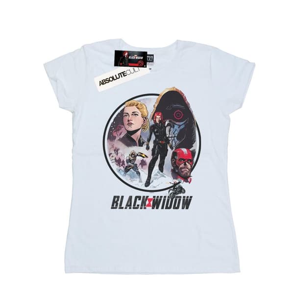 Marvel Womens/Ladies Black Widow Movie Vintage Circle Cotton T-Shirt