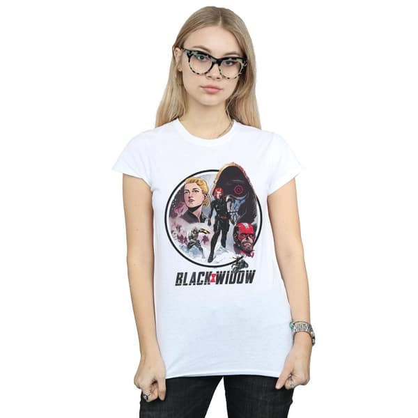 Marvel Womens/Ladies Black Widow Movie Vintage Circle Cotton T-Shirt