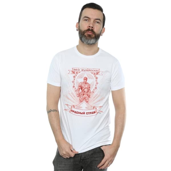 Marvel Mens Black Widow Movie Red Guardian Propaganda T-Shirt