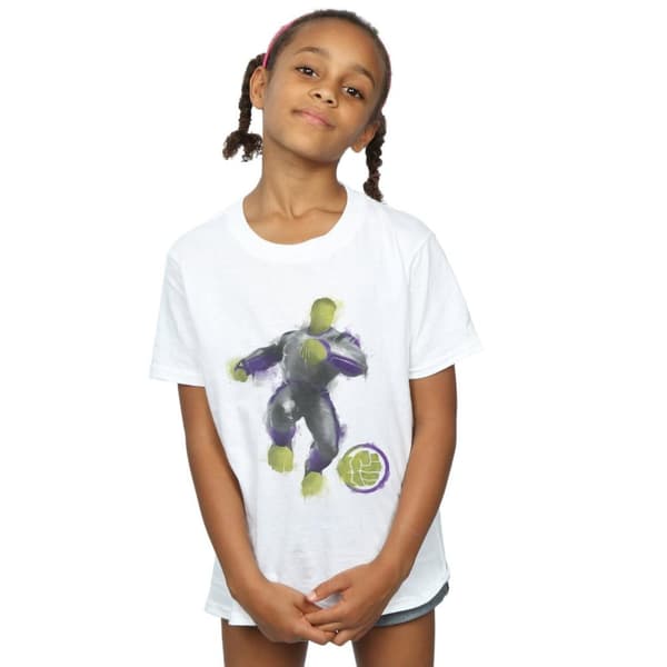 Marvel T-shirt i bomull med målad Hulk från Avengers Endgame för tjejer