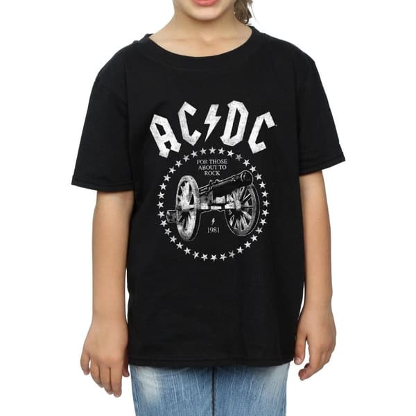 AC/DC Girls We Salute You Cannon Cotton T-Shirt
