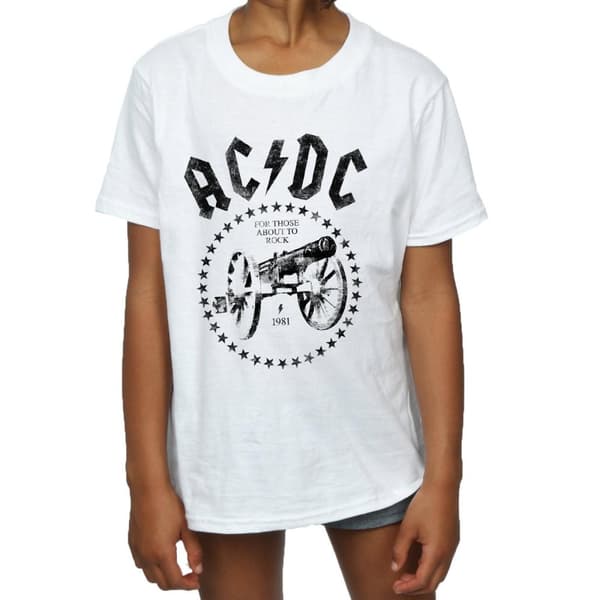 AC/DC Girls We Salute You Cannon Cotton T-Shirt