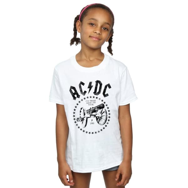 AC/DC Girls We Salute You Cannon Cotton T-Shirt