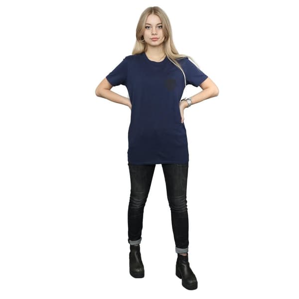Marvel Womens/Ladies Black Panther Black On Black Chest Print Cotton Boyfriend T-Shirt