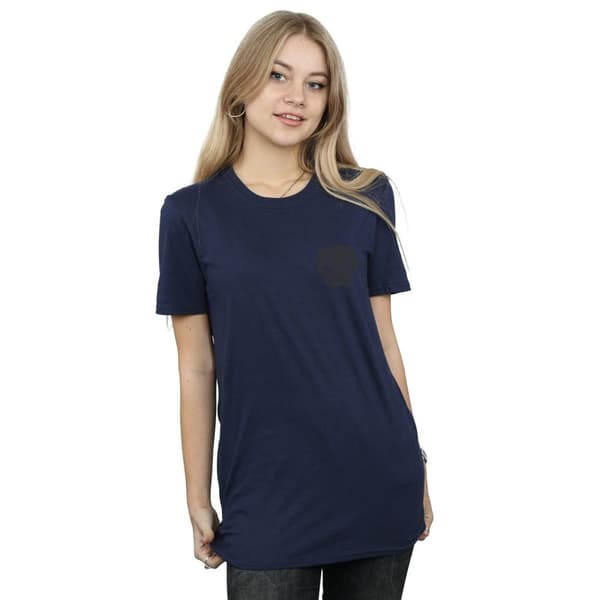 Marvel Womens/Ladies Black Panther Black On Black Chest Print Cotton Boyfriend T-Shirt