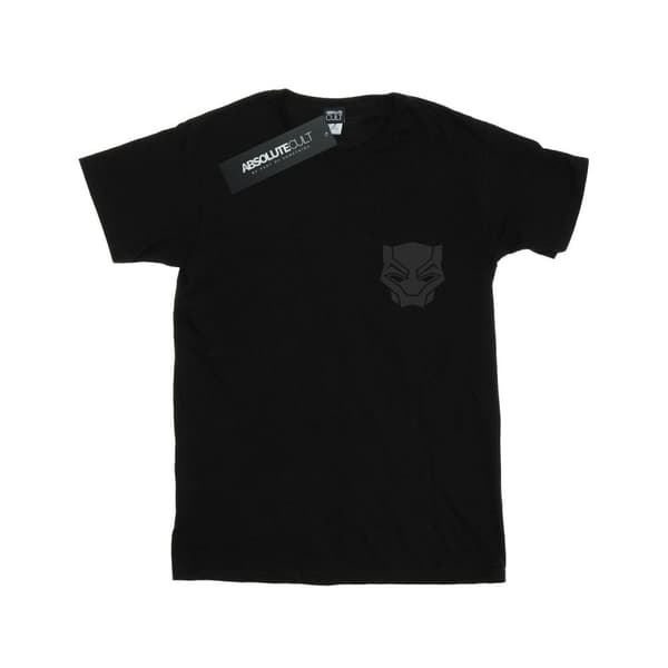 Marvel Pojkvänst-shirt i bomull med brösttryck - dam/dam Black Panther - svart på svart