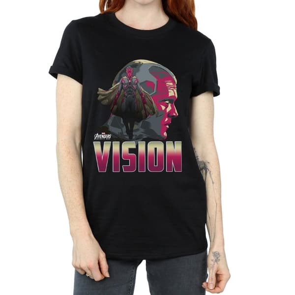 Marvel Dam/kvinnor Avengers Infinity War Vision Character Boyfriend T-shirt i bomull