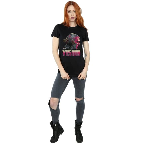 Marvel Dam/kvinnor Avengers Infinity War Vision Character Boyfriend T-shirt i bomull