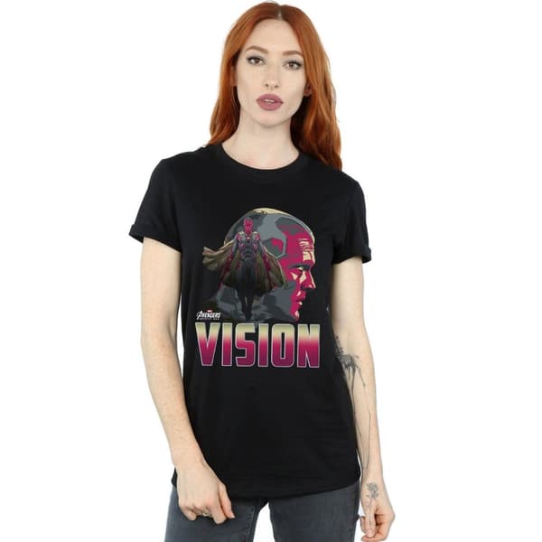 Marvel Dam/kvinnor Avengers Infinity War Vision Character Boyfriend T-shirt i bomull