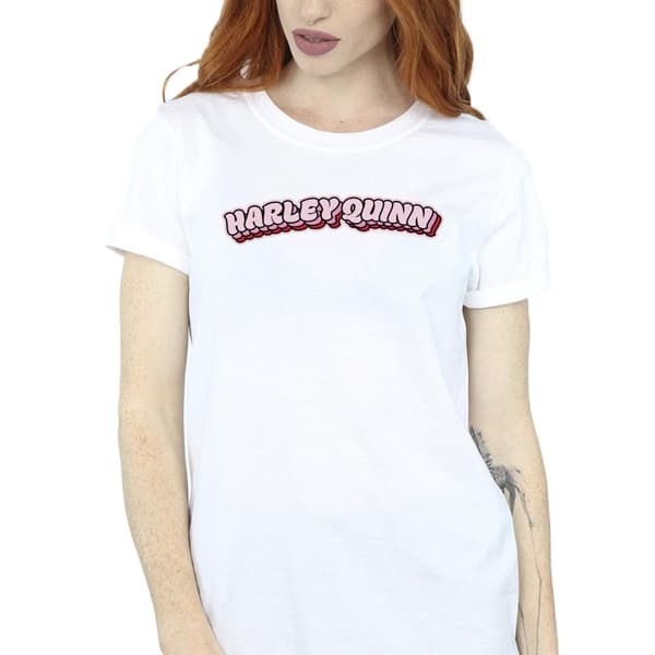 DC Comics Womens/Ladies Batman Harley Quinn Logo Cotton Boyfriend T-Shirt