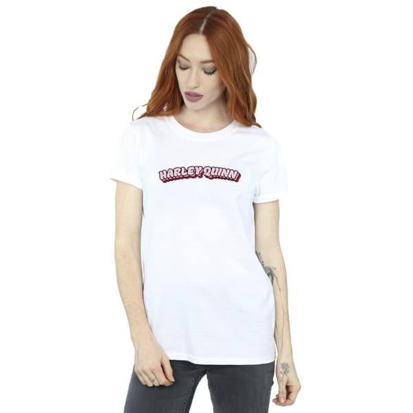 DC Comics Womens/Ladies Batman Harley Quinn Logo Cotton Boyfriend T-Shirt