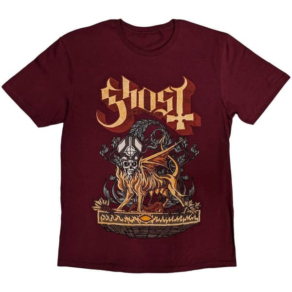 Ghost Unisex Adult Firemilk T-Shirt Maroon Red L