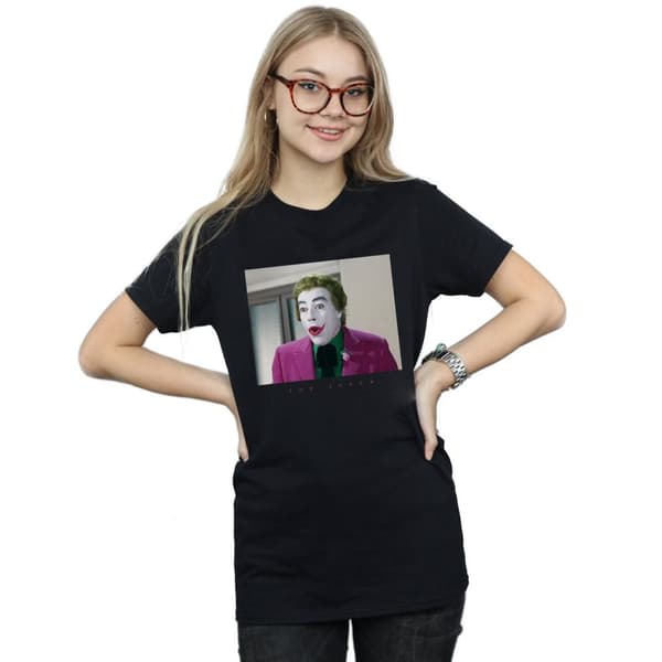 DC Comics Womens/Ladies Batman TV Series Joker Photograph Cotton Boyfriend T-Shirt