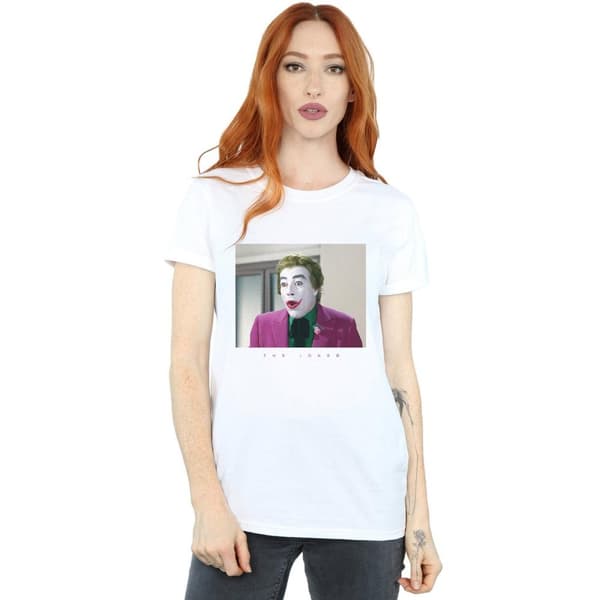 DC Comics Womens/Ladies Batman TV Series Joker Photograph Cotton Boyfriend T-Shirt