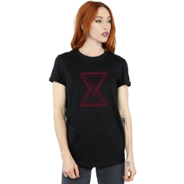 Marvel Womens/Ladies Avengers Infinity War Black Widow Lines Cotton Boyfriend T-Shirt