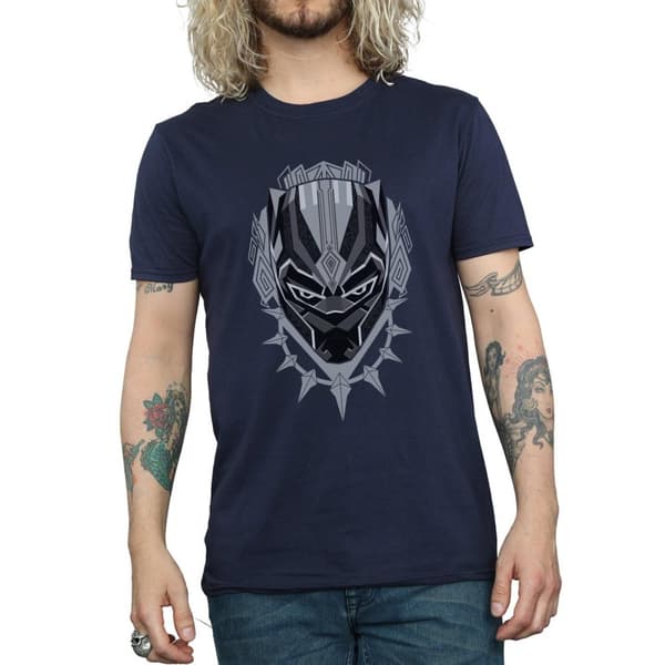 Marvel Mens Black Panther Head T-Shirt