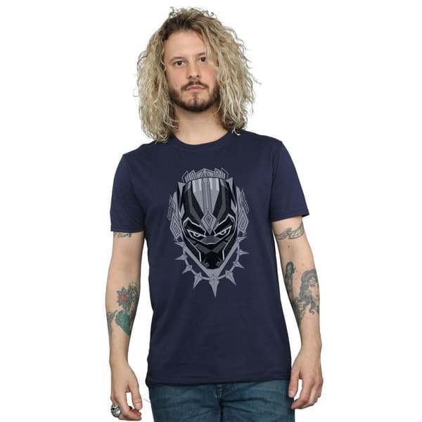 Marvel Mens Black Panther Head T-Shirt