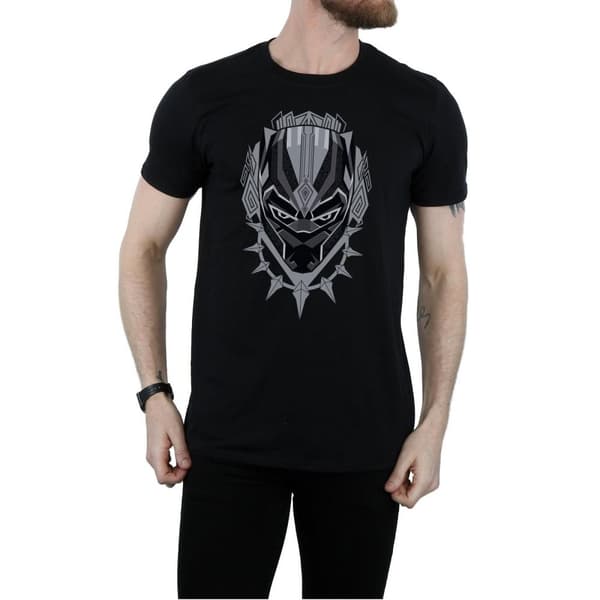 Marvel Mens Black Panther Head T-Shirt