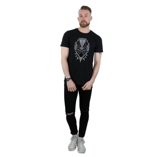 Marvel Mens Black Panther Head T-Shirt