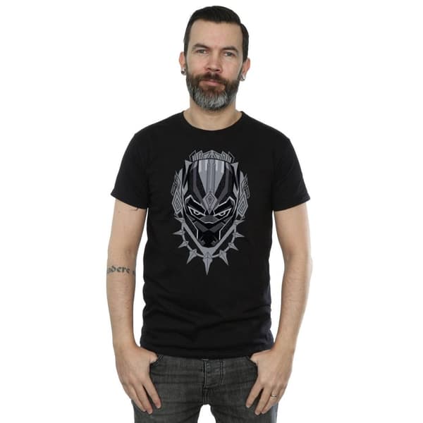 Marvel Mens Black Panther Head T-Shirt