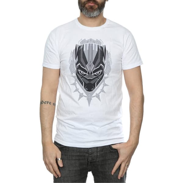Marvel Mens Black Panther Head T-Shirt