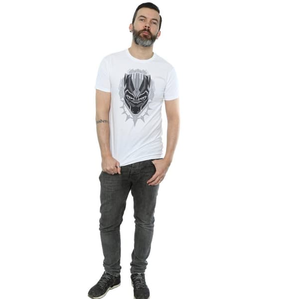 Marvel Mens Black Panther Head T-Shirt