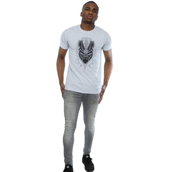 Marvel Mens Black Panther Head T-Shirt