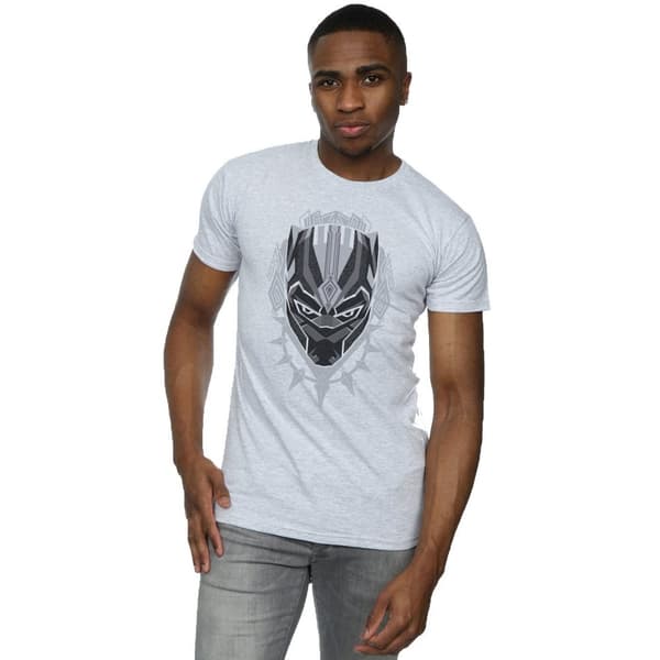 Marvel Mens Black Panther Head T-Shirt