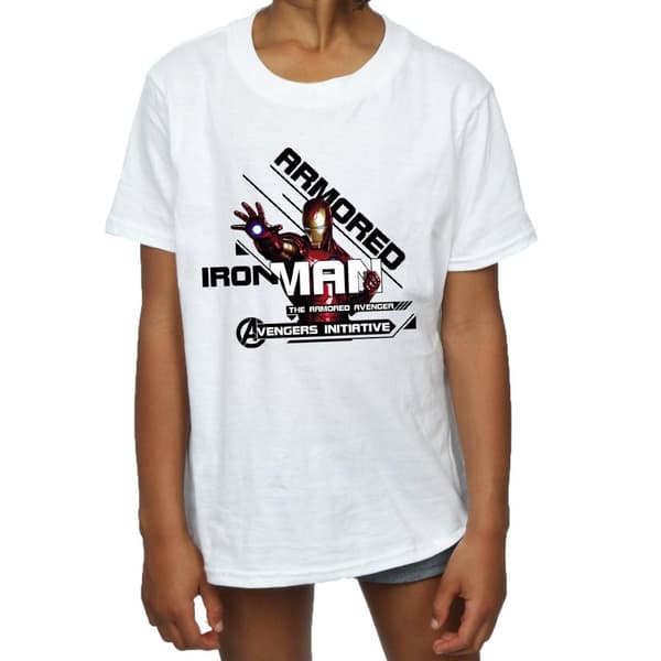 Marvel T-shirt i bomull för flickor - Iron Man - Avenger i pansar