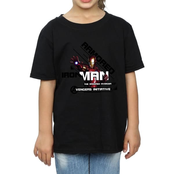 Marvel T-shirt i bomull för flickor - Iron Man - Avenger i pansar