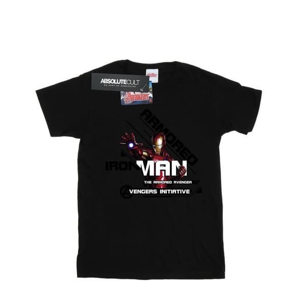 Marvel T-shirt i bomull för flickor - Iron Man - Avenger i pansar Black 12-13 Years