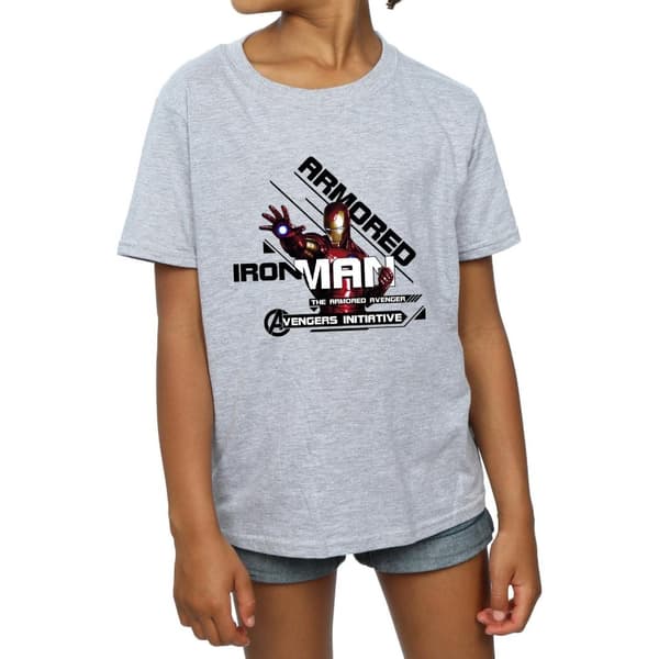 Marvel T-shirt i bomull för flickor - Iron Man - Avenger i pansar