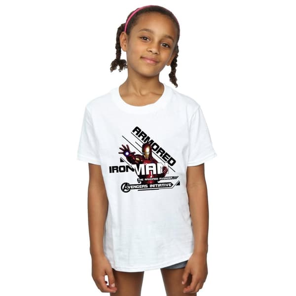 Marvel T-shirt i bomull för flickor - Iron Man - Avenger i pansar