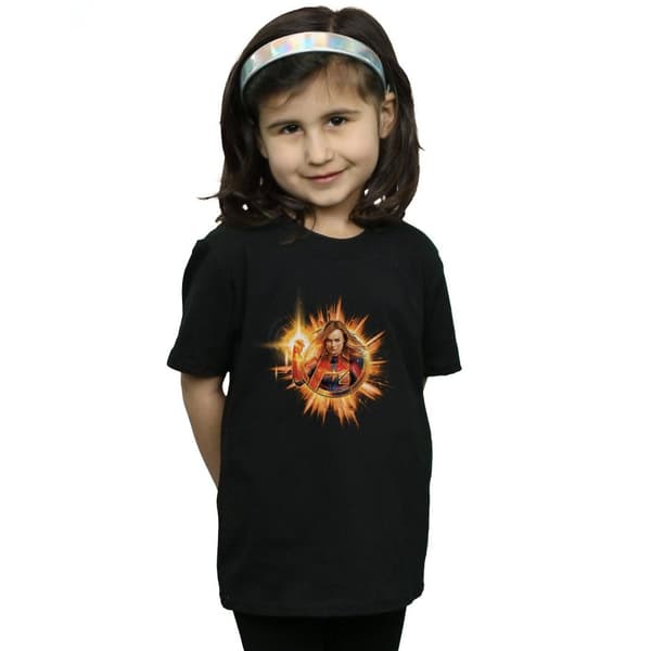 Marvel Girls Avengers Endgame Captain Marvel Blast T-shirt i bomull
