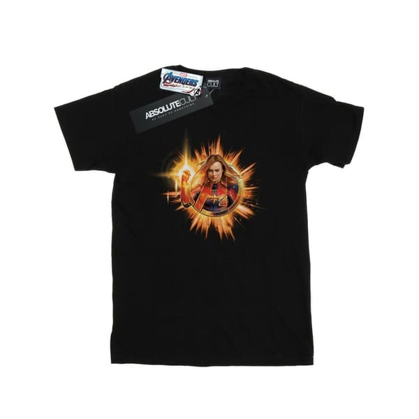 Marvel Girls Avengers Endgame Captain Marvel Blast T-shirt i bomull Black 7-8 Years