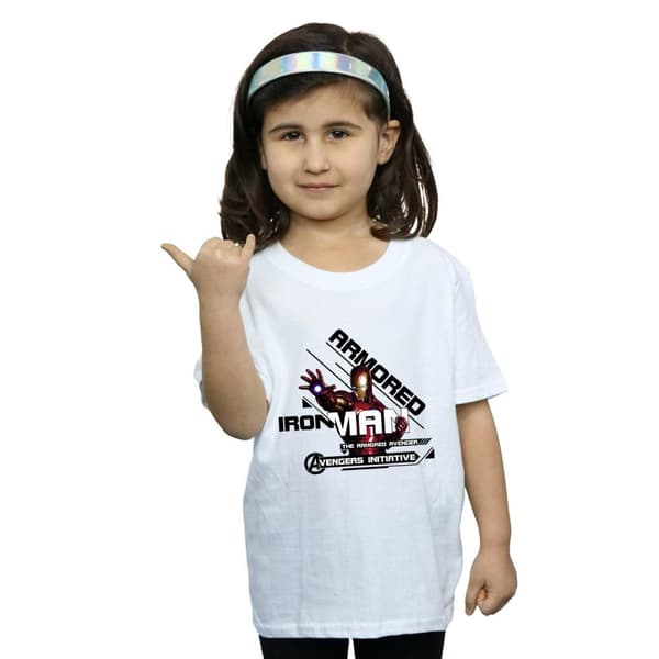 Marvel Girls Avengers Iron Man Armoured Avenger Cotton T-Shirt