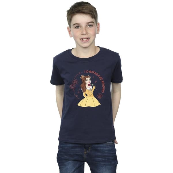 Disney Pojkar Skönheten och odjuret I´d Rather Be Reading T-shirt