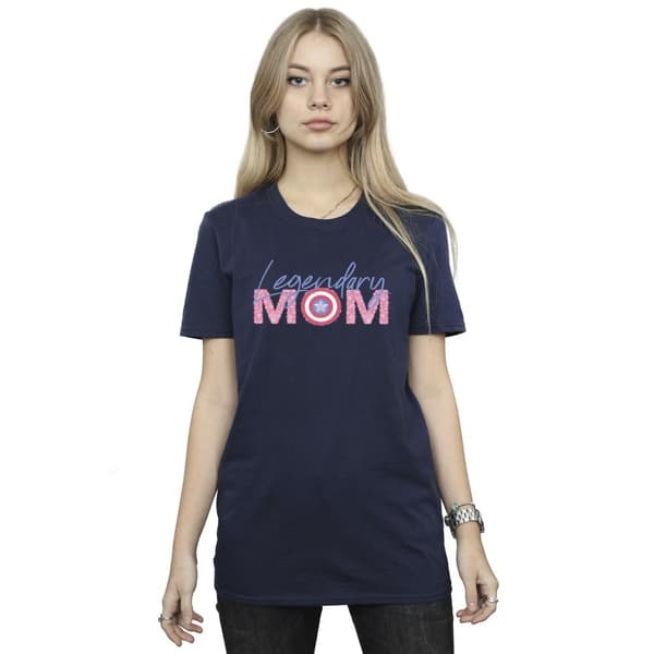 Marvel Womens/Ladies Avengers Captain America Mum Cotton Boyfriend T-Shirt