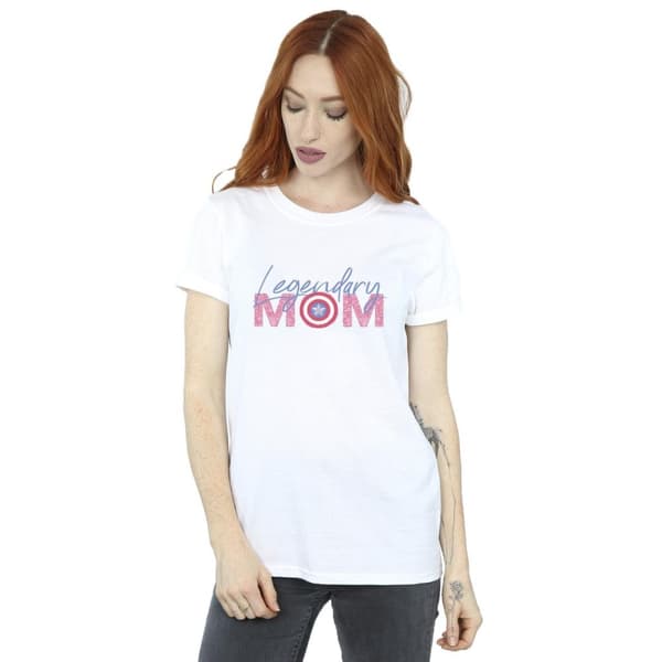 Marvel Womens/Ladies Avengers Captain America Mum Cotton Boyfriend T-Shirt