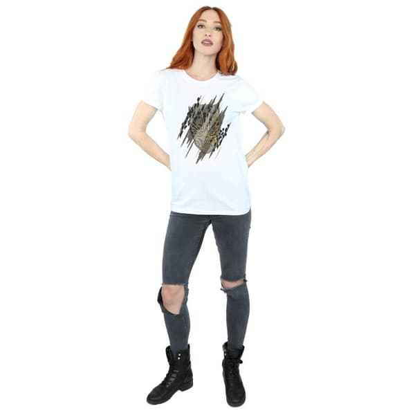 Marvel Womens/Ladies Black Panther Gold Head Cotton Boyfriend T-Shirt