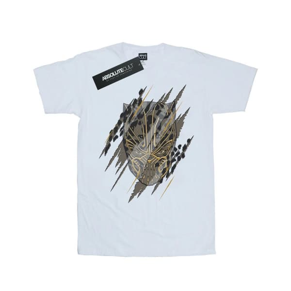 Marvel Womens/Ladies Black Panther Gold Head Cotton Boyfriend T-Shirt