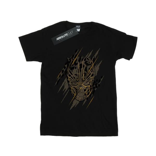 Marvel Womens/Ladies Black Panther Gold Head Cotton Boyfriend T-Shirt