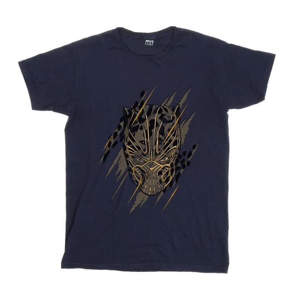 Marvel Womens/Ladies Black Panther Gold Head Cotton Boyfriend T-Shirt