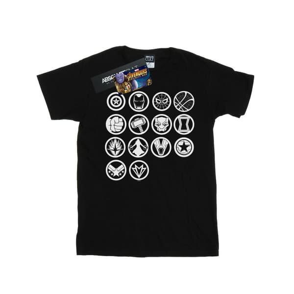 Marvel Womens/Ladies Avengers Infinity War Icons Assemble Cotton Boyfriend T-Shirt Black 3XL